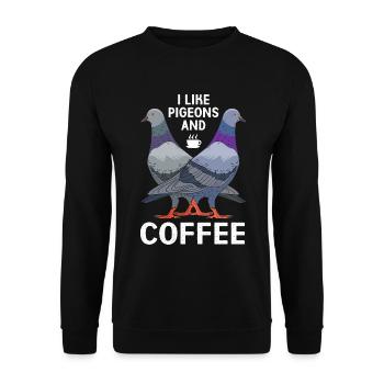 Taubenrennen Taube Tauben - Unisex Pullover - Schwarz - Vorne - Alina (178cm) & Michal (187cm)