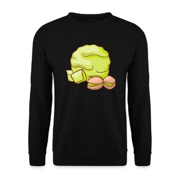 Pistazien Eis Speiseeis Eiskrem Eiscreme Kugeleis - Unisex Pullover - Schwarz - Vorne - Alina (178cm) & Michal (187cm)