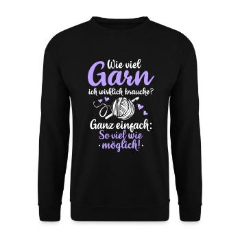 Häkeln Häkelnadel Garn Geschenk Häklerin - Unisex Pullover - Schwarz - Vorne - Alina (178cm) & Michal (187cm)