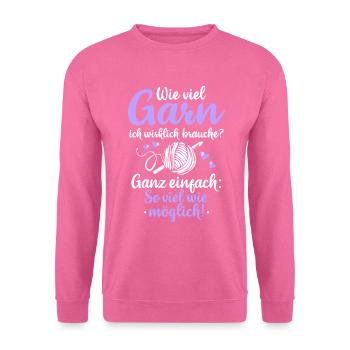 Häkeln Häkelnadel Garn Geschenk Häklerin - Unisex Pullover - Pink - Vorne