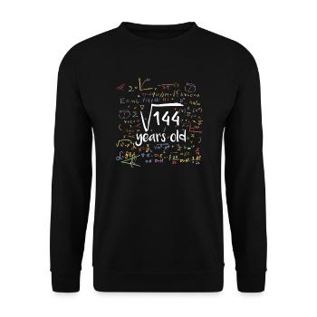 Racine carrée de 144 Douze ans 12e anniversaire - Sweat-shirt Unisexe - noir - Devant - Alina (178cm) & Michal (187cm)