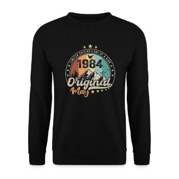 May 1984 Original Birthday Gift May 1984 - Unisex Sweatshirt - black - Front - Alina (178cm) & Michal (187cm)
