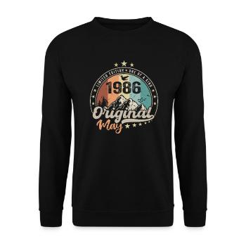 Mai 1986 Original Cadeau D'anniversaire Mai 1986 - Sweat-shirt Unisexe - noir - Devant - Alina (178cm) & Michal (187cm)