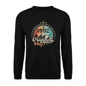 May 1992 Original Birthday Gift May 1992 - Unisex Sweatshirt - black - Front - Alina (178cm) & Michal (187cm)