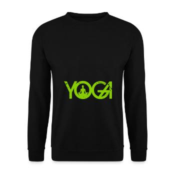 Yoga lettering with woman in grunge style - Unisex Sweatshirt - black - Front - Alina (178cm) & Michal (187cm)