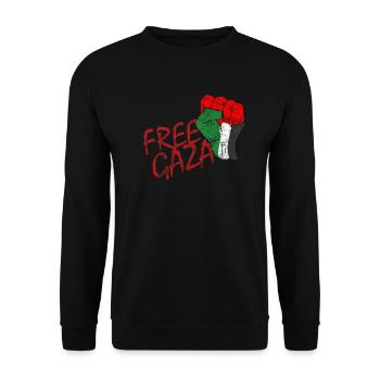 Free Gaza Free Palestine Save Freiheit Palestina - Unisex Pullover - Schwarz - Vorne - Alina (178cm) & Michal (187cm)