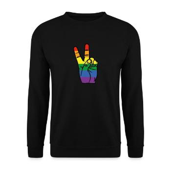 Peace LGBT - Unisex Pullover - Schwarz - Vorne - Alina (178cm) & Michal (187cm)