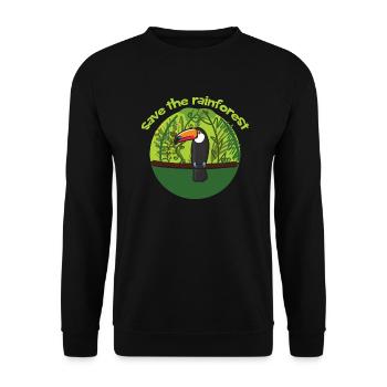 L'oiseau toucan comme symbole pour sauver la forêt tropicale - Sweat-shirt Unisexe - noir - Devant - Alina (178cm) & Michal (187cm)