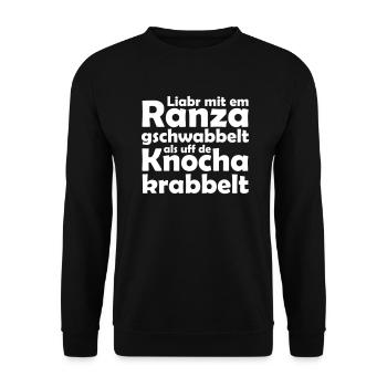Schwäbischer Spruch Saufen Geschenk schwäbisch - Unisex Pullover - Schwarz - Vorne - Alina (178cm) & Michal (187cm)
