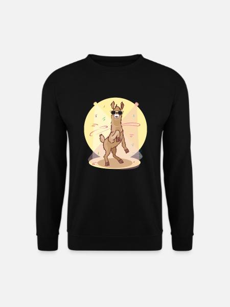Dabbing Lama - dancing cool llama - Unisex Sweatshirt - black