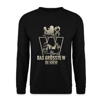 Das größte W in NRW - Unisex Pullover - Schwarz - Vorne - Alina (178cm) & Michal (187cm)
