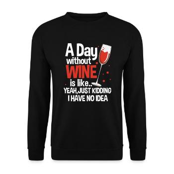 Wine Red Wine Wine Glass Wine Festival White Wine Gift - Unisex Sweatshirt - black - Front - Alina (178cm) & Michal (187cm)