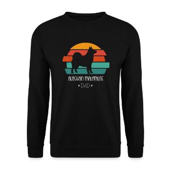 Alaskan Malamute Hund - Unisex Pullover - Schwarz - Vorne - Alina (178cm) & Michal (187cm)