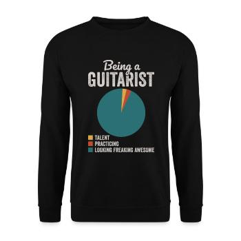 Als Gitarrist Musiker Gitarrist - Unisex Pullover - Schwarz - Vorne - Alina (178cm) & Michal (187cm)