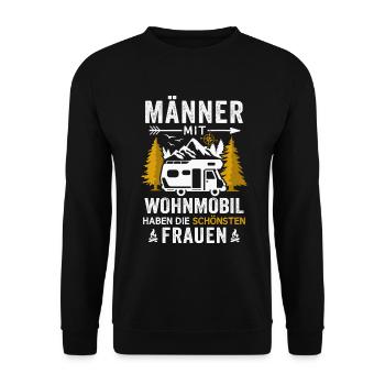 Wohnmobil Camping Wohnmobilfahrer Campingurlaub - Unisex Pullover - Schwarz - Vorne - Alina (178cm) & Michal (187cm)