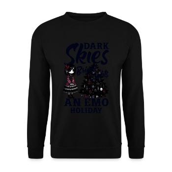 Dark Skies Bright Lights An Emo Holiday Emocore - Unisex Pullover - Schwarz - Vorne - Alina (178cm) & Michal (187cm)