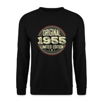 1955 Birthday Parties, ein legendärer Jahrgang - Unisex Pullover - Schwarz - Vorne - Alina (178cm) & Michal (187cm)