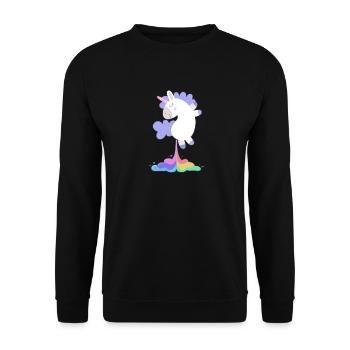 Chemise drôle de pet d'arc-en-ciel de licorne - cadeau - Sweat-shirt Unisexe - noir - Devant - Alina (178cm) & Michal (187cm)