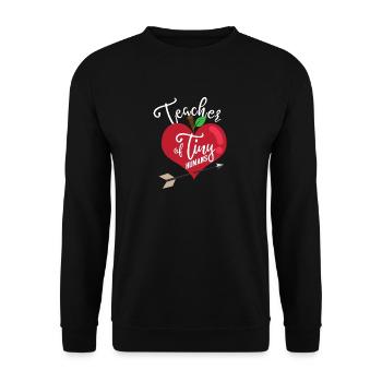 Lehrer Shirt - Herz Geschenk - Unisex Pullover - Schwarz - Vorne - Alina (178cm) & Michal (187cm)