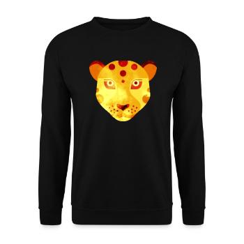 leopard - Unisex Sweatshirt - black - Front - Alina (178cm) & Michal (187cm)