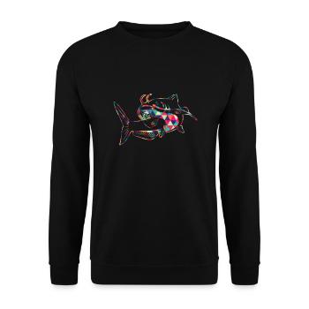 Silure géométrique coloré - Sweat-shirt Unisexe - noir - Devant - Alina (178cm) & Michal (187cm)