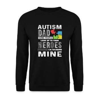 Sensibilisation à l'autisme Papa autisme - Sweat-shirt Unisexe - noir - Devant - Alina (178cm) & Michal (187cm)