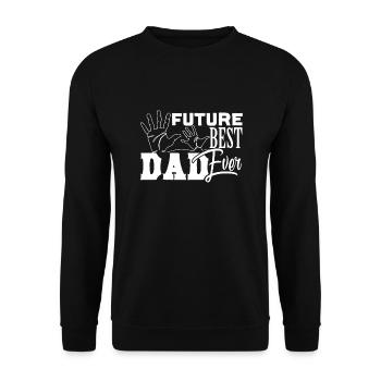 Vatertag Zukunft bester Vater aller Zeiten - Unisex Pullover - Schwarz - Vorne - Alina (178cm) & Michal (187cm)