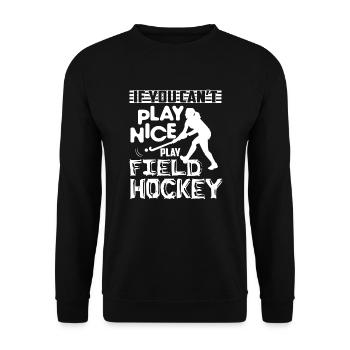 Hockey sur gazon Jouer au hockey sur gazon - Sweat-shirt Unisexe - noir - Devant - Alina (178cm) & Michal (187cm)