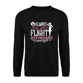 Flight Attendant Kiss Your Flight Attendant - Unisex Sweatshirt - black - Front - Alina (178cm) & Michal (187cm)