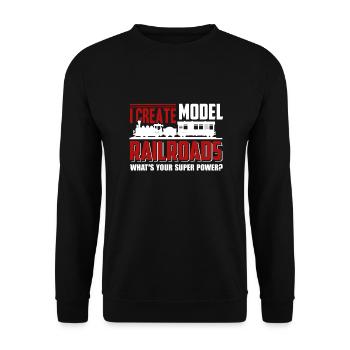 Modélisme ferroviaire I Créer des modélisme ferroviaire - Sweat-shirt Unisexe - noir - Devant - Alina (178cm) & Michal (187cm)