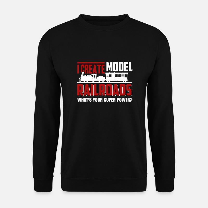 Modelleisenbahn Ich erstelle Modelleisenbahnen - Unisex Pullover - Schwarz