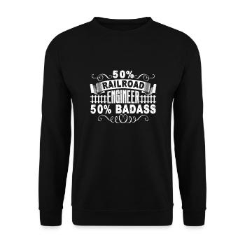 Railroad Engineer Badass Railroad Engineer - Unisex Sweatshirt - black - Front - Alina (178cm) & Michal (187cm)