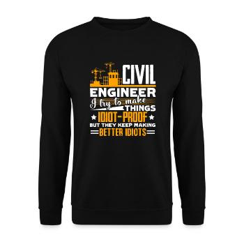 Civil Engineer Funny Civil Engineer - Unisex Sweatshirt - black - Front - Alina (178cm) & Michal (187cm)