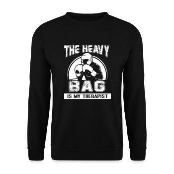 Kick Boxing Kick Boxing est ma thérapie - Sweat-shirt Unisexe - noir - Devant - Alina (178cm) & Michal (187cm)
