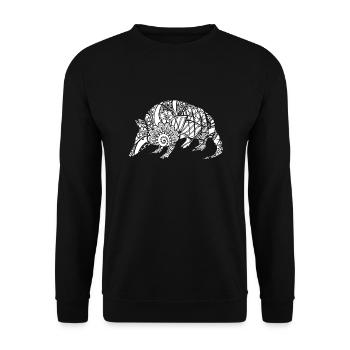 Armadillo Armadillo Floral Pattern - Unisex Sweatshirt - black - Front - Alina (178cm) & Michal (187cm)