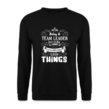 Ein Team Leader Shirt sein - Unisex Pullover - Schwarz - Vorne - Alina (178cm) & Michal (187cm)