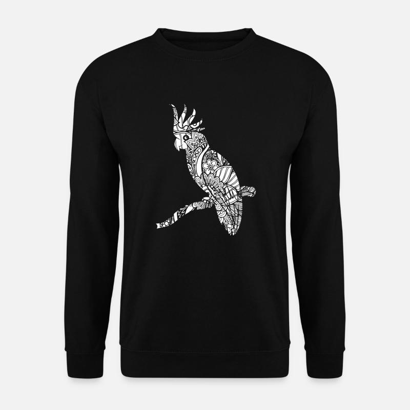 Kakadu Kakadu Blumenmuster - Unisex Pullover - Schwarz