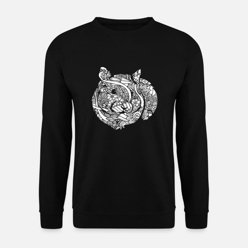 Hamster Hamster Blumenmuster - Unisex Pullover - Schwarz