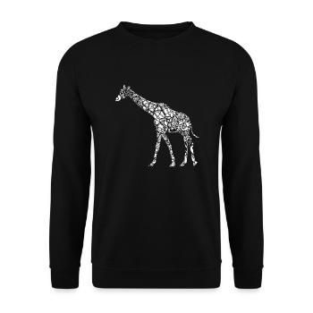 Girafe Girafe Floral Pattern - Sweat-shirt Unisexe - noir - Devant - Alina (178cm) & Michal (187cm)