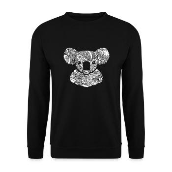 Koala Koala Floral Pattern - Unisex Sweatshirt - black - Front - Alina (178cm) & Michal (187cm)