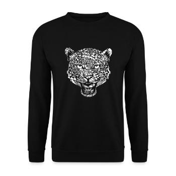Motif floral léopard léopard - Sweat-shirt Unisexe - noir - Devant - Alina (178cm) & Michal (187cm)