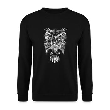 Owl Owl Floral Pattern - Unisex Sweatshirt - black - Front - Alina (178cm) & Michal (187cm)