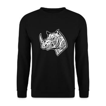 Rhinoceros Rhinoceros Floral Pattern - Unisex Sweatshirt - black - Front - Alina (178cm) & Michal (187cm)