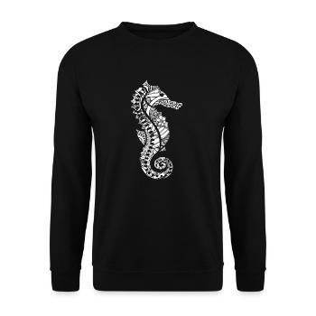 Seahorse Seahorse Floral Pattern - Unisex Sweatshirt - black - Front - Alina (178cm) & Michal (187cm)