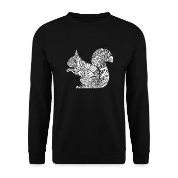 Squirrel Squirrel Floral Pattern - Unisex Sweatshirt - black - Front - Alina (178cm) & Michal (187cm)