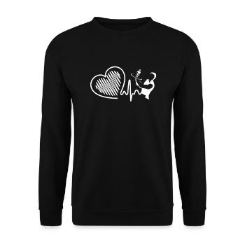 Barkeeper Barkeeper Herzschlag - Unisex Pullover - Schwarz - Vorne - Alina (178cm) & Michal (187cm)