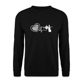Flight Attendant Flight Attendant Heartbeat - Unisex Sweatshirt - black - Front - Alina (178cm) & Michal (187cm)
