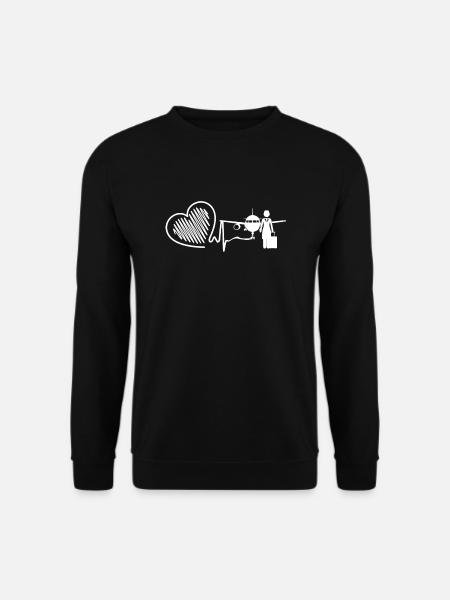 Flugbegleiter Flugbegleiter Herzschlag - Unisex Pullover - Schwarz