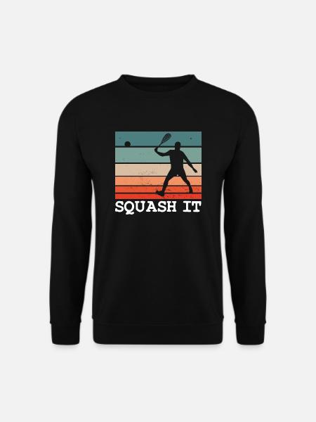 Squash it Squashspieler Motiv - Unisex Pullover - Schwarz