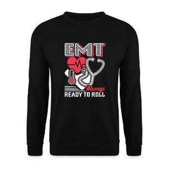 EMT EMT Always Ready To Roll - Unisex Sweatshirt - black - Front - Alina (178cm) & Michal (187cm)